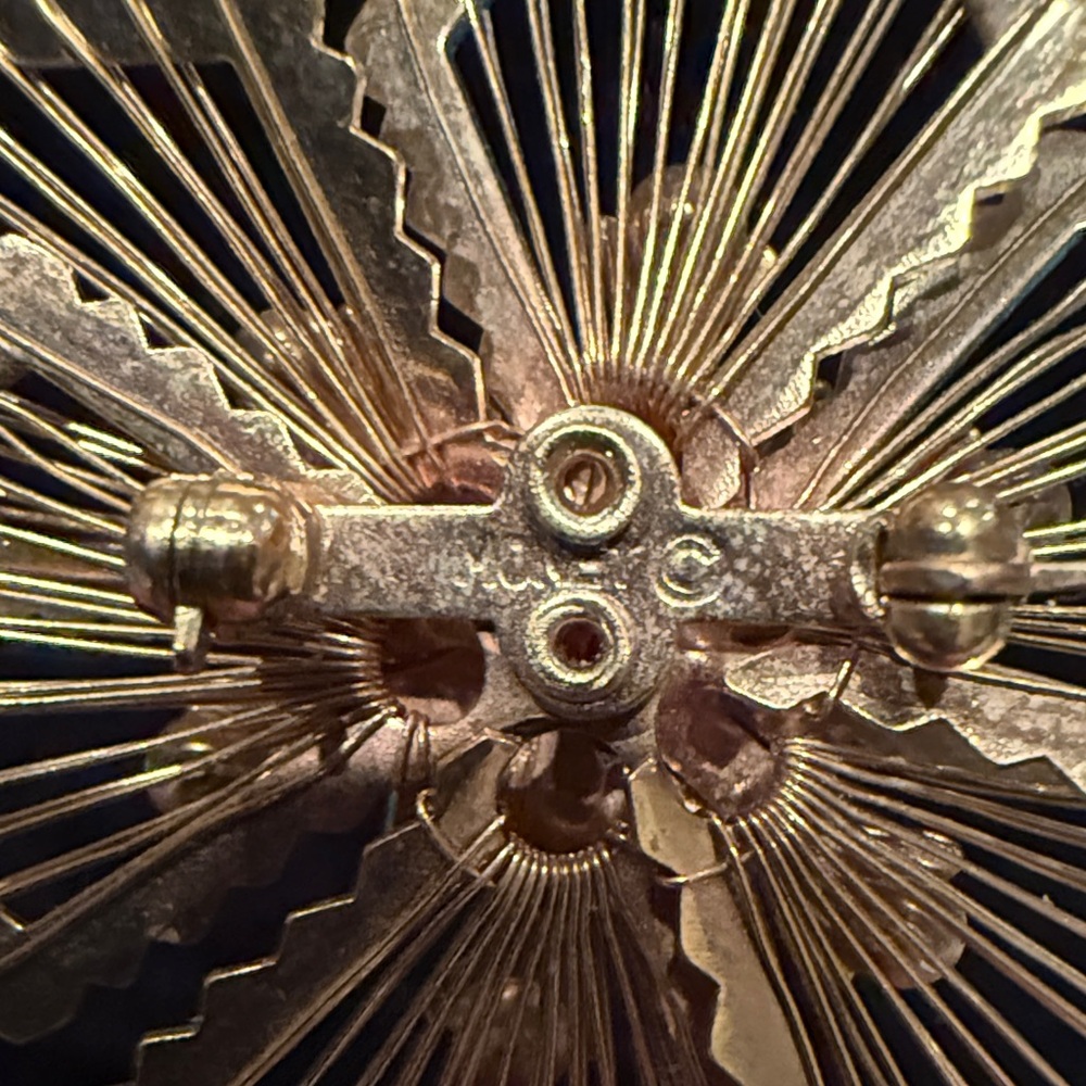 Monet Gold and Silver Starburst Brooch - Picture 2 of 5